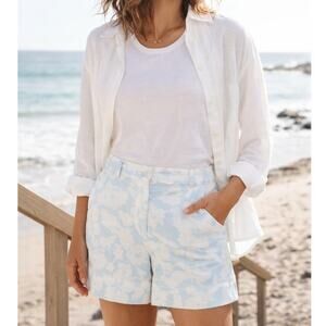Derek Lam 10 Crosby Anora Shorts in Blue White 4 NWT Resort Wear Coastal Luxe